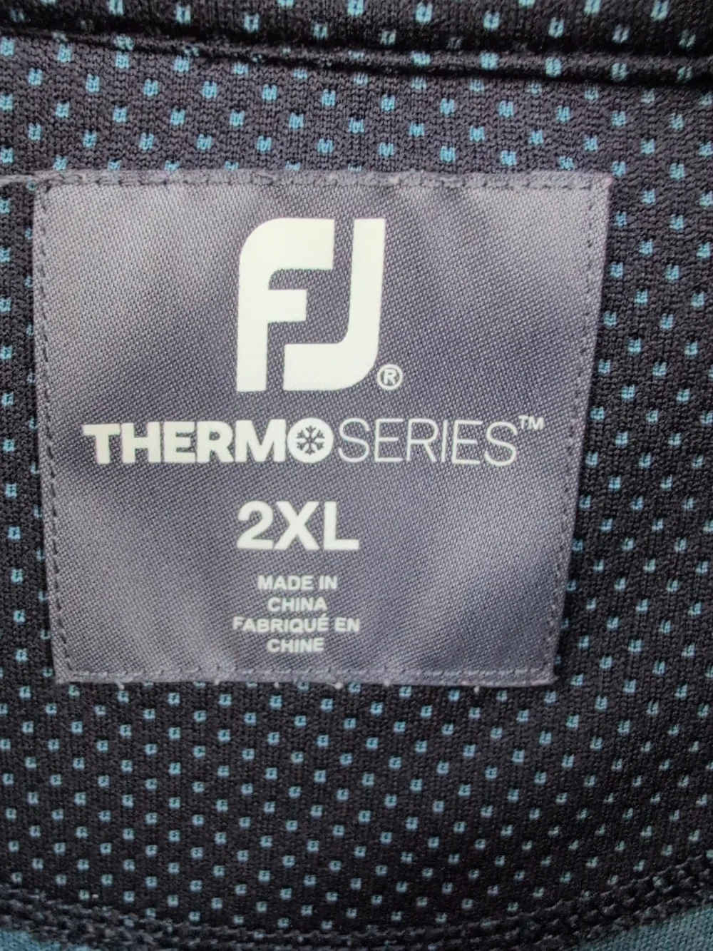 FootJoy Thermo Series Shirt XXL Blue Polka Dot AOP Quarter Zip Mid Layer Golf